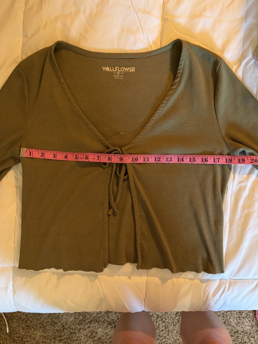 Green Tie Front Top - Picture 6 of 6